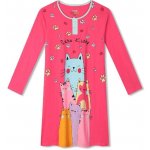 Dívčí noční košile s Kočkou tm.růžová – Zboží Dáma