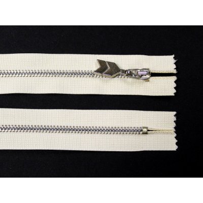 WICO Kovový zip no.3 nerozepínací 16cm krémový (stříbrné zoubky) ozdobný jezdec – Hledejceny.cz