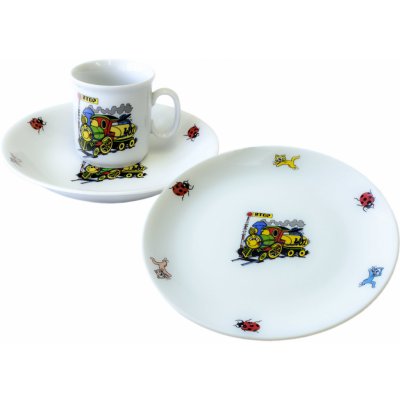 ČESKÝ PORCELÁN Dětská jídelní souprava vláček 3 dílná – Hledejceny.cz