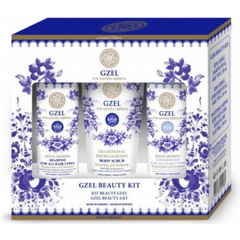 Natura Siberica Gzel sada krásy šampon 250 ml + balzám 250 ml + peeling 200 ml dárková sada