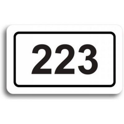 ACCEPT Číslo na dveře - typ 02 (50x30mm) - bílá tabulka - černý tisk