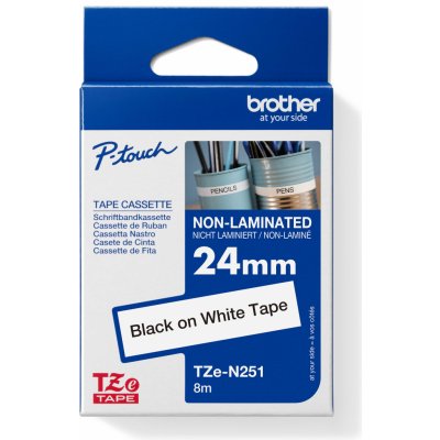 Brother TZE-N251, bílá/černá, 24mm TZEN251 – Zboží Živě