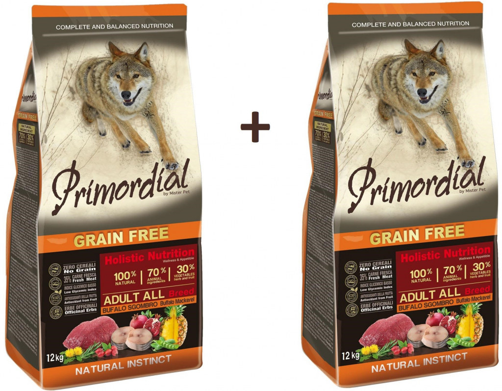 Primordial Adult Grain Free Buffalo and Mackerel 2 x 12 kg