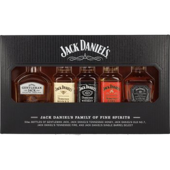 Jack Daniel's Family of Fine Spirits sada 39 % 5 x 0,05 l (holá láhev)