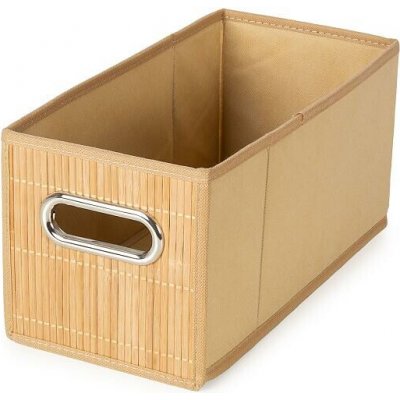 Compactor úložný košík ANJI - S, bambusový s látkou, 31 x 15 x 15 cm, přírodní – Zboží Dáma