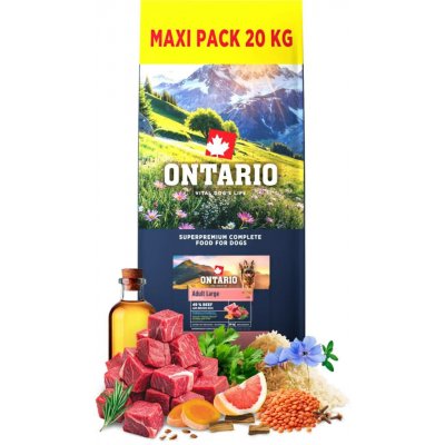 Ontario Adult Large Beef & Brown Rice 20 kg – Sleviste.cz
