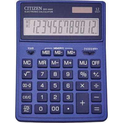 CITIZEN SDC-444XRNVE OFFICE CALCULATOR 12-DIGIT 199X153MM NAVY BLUE