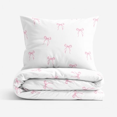 Goldea Bavlněné povlečení růžové mašličky 140x200 70x90 – Hledejceny.cz