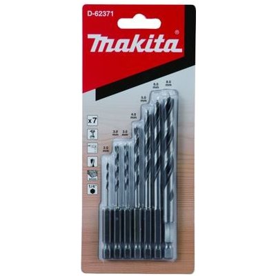 MAKITA D-62371 sada vrtáků do dřeva 7ks 2-8mm s upnutím 1/4" šestihran