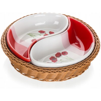 Banquet Tác v košíku Red Poppy 30,5 cm 4 díly OK – Zboží Dáma