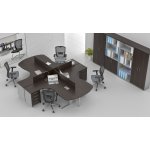 NABYTEK-DESIGNOVY.CZ - ZEP 4.12P 07 Sestava kancelářského nábytku Komfort 4.12 kaštan/šedá – Zboží Dáma