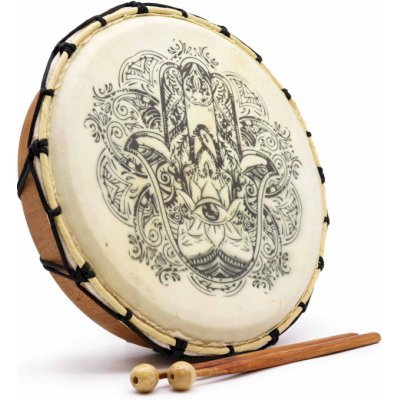 AWM Hamsa Šamanský Buben se Dvěmi Paličkami - 30 cm – Zboží Dáma