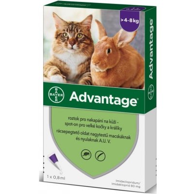 Advantage 80 10% pro kočky nad 4 kg 1x0,8ml