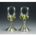 Krasglass studio zelené historické sklo vysoké poháry na víno 450 ml – Zbozi.Blesk.cz
