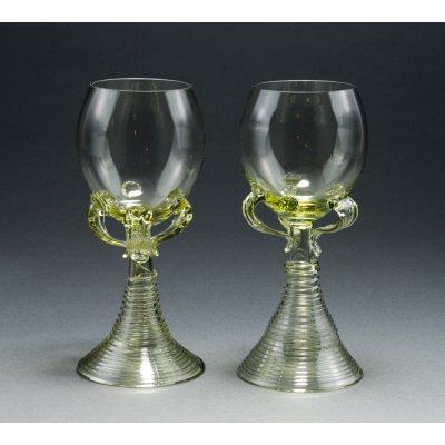 Krasglass studio zelené historické sklo vysoké poháry na víno 450 ml – Zbozi.Blesk.cz