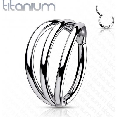 Šperky4U Segment trojitý kruh helix cartilage tragus piercing titan TIT1126ST-1208 – Zboží Dáma