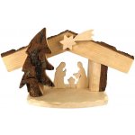 Amadea Dřevěný betlém s kůrou masivní dřevo 24x13x9 cm – Hledejceny.cz