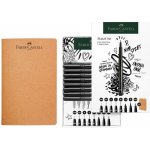 Faber-Castell Popisovače a skicář Pitt Artist Pen sada 8+1 ks různé hroty černý 267102 – Hledejceny.cz
