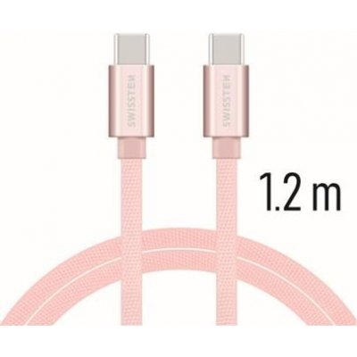 Swissten 71527205 USB-C/USB-C, 1,2m, růžovo-zlatý – Zbozi.Blesk.cz