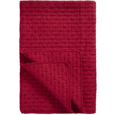 Ib Laursen Prošívaný přehoz Red Cross Stitches 130 × 180 cm, červená barva, textil – Zboží Dáma