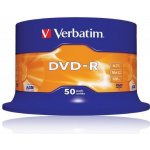 Verbatim DVD-R 4,7GB 16x, Advanced AZO, cakebox, 50ks (43548) – Zboží Živě