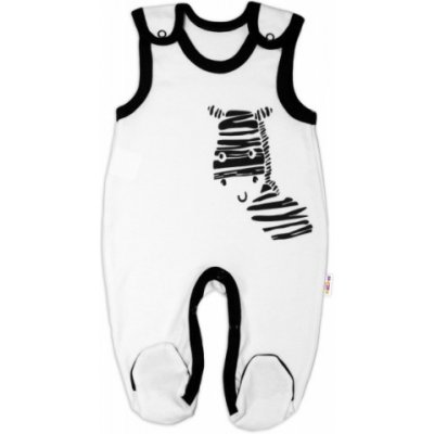 Baby Nellys Kojenecké bavlněné dupačky Baby Nellys Zebra bílé – Zboží Dáma