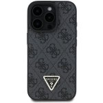 Guess PU 4G Strass Triangle Metal Logo pro iPhone 16 Pro Max Black – Zboží Mobilmania