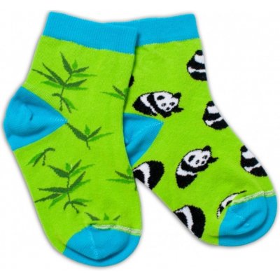 Baby Nellys Bavlněné veselé ponožky Panda šedé – Zboží Mobilmania