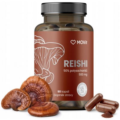 MOVit Reishi 50% polysacharidů 500 mg 90 kapslí – Hledejceny.cz