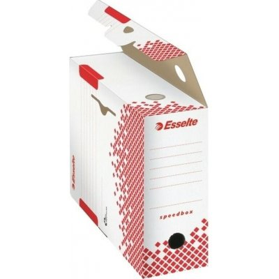 ESSELTE, s.r.o. Krabice archivační Esselte Speedbox, 10 cm bílo-červená – Sleviste.cz