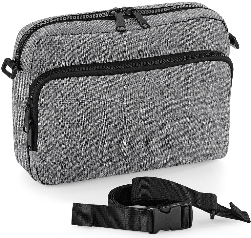 BagBase taška přes rameno BG242 Grey Marl 26 x 19 x 7 cm