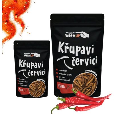 WormUP Křupaví červíci s chilli výhodné balení 80 g – Zboží Mobilmania