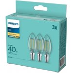 Philips LED svíčka filament E14 40W 2700K 4W filament – Hledejceny.cz
