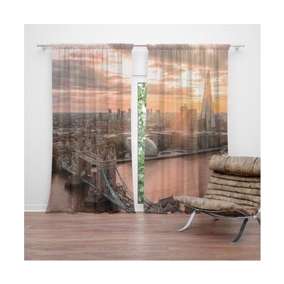 Sablio Závěs Londýn City of London: 2ks 140x250cm – Hledejceny.cz