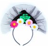Karnevalový kostým čelenka čarodějnice s kytičkami
