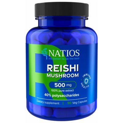 NATIOS Reishi Extract, 500 mg, 40% polysaccharides, 90 veganských kapslí – Zboží Mobilmania