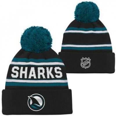 Outerstuff Dětská zimní čepice San Jose Sharks NHL 3Rd Jersey Jacquard Cuff Pom – Zboží Mobilmania