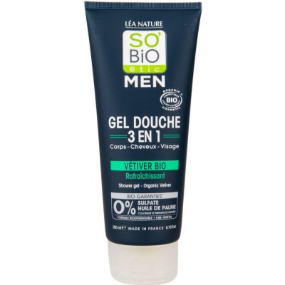 SO’BiO étic Men sprchový gel 3v1 osvěžující vetiver 200 ml