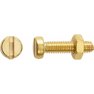 Závitový šroub s válcovou hlavou PZ mosazný M4 x 16 mm, 8 ks + matice – Sleviste.cz