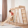 Montessori smyslová pomůcka Montessori Furniture dětské hřiště 6v1 natural s rampou