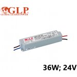 Napájecí zdroj pro LED pásky GLP GPV-35-24 - 24V / 1,5A / 36W - vodotěsný – Zboží Mobilmania