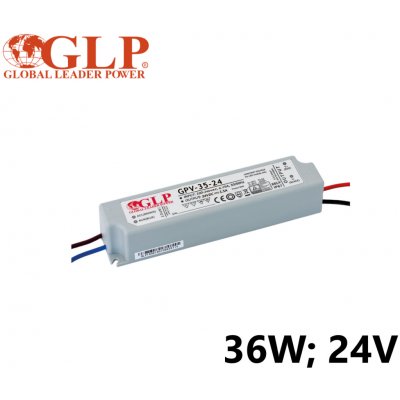 Napájecí zdroj pro LED pásky GLP GPV-35-24 - 24V / 1,5A / 36W - vodotěsný – Zboží Mobilmania
