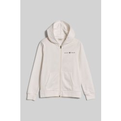 Gant mikina REG PRINTED GRAPHIC ZIP HOOD bílá