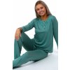 Zelené jemné elegantní dámské pyžamo s krajkou 1B1744 zelená