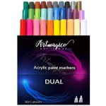 Artmagico akrylové fixy dual se dvěma hroty 30 barev – Zboží Mobilmania
