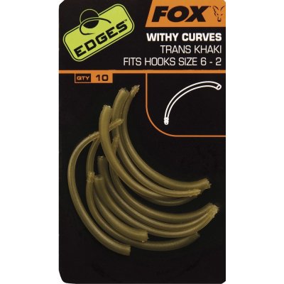 Fox Edges Smršťovací Hadičky Withy Curve Adaptor Trans Khaki Hook 6 - 2 10 ks