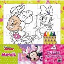 Models omalovánky puzzle s voskovkami Minnie