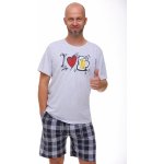 I love beer pánské pyžamo krátké světle šedé – Zboží Dáma