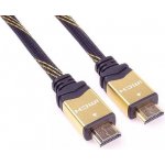 PREMIUMCORD Gold HDMI High Speed + Ethernet kabel (v1.4), opletený, zlacené konektory, 1m