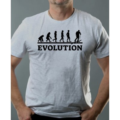 Evolution skialpy černý tisk tričko Basic – Sleviste.cz